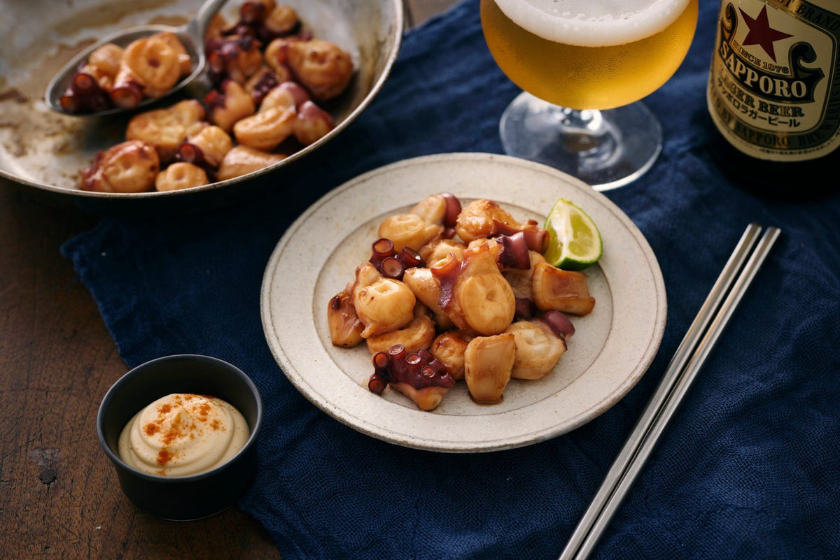 焼いたひとくち生たことビール
